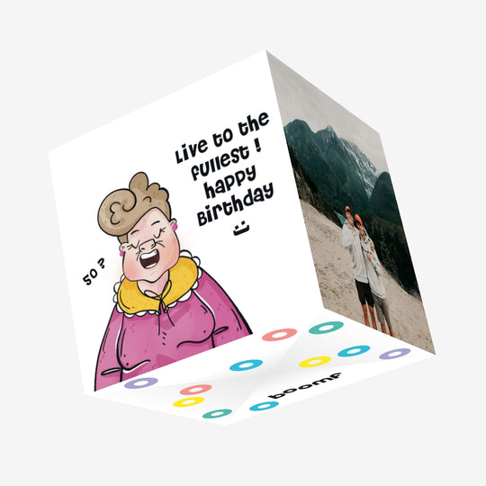 Funny Joke Happy 50th Birthday Mum Confetti-exploding Greetings Card