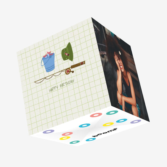 Fishing Kit Happy Birthday Confetti-exploding Greetings Card