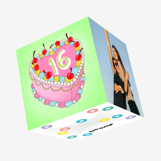 16 Birthday Cake Confetti-exploding Greetings Card