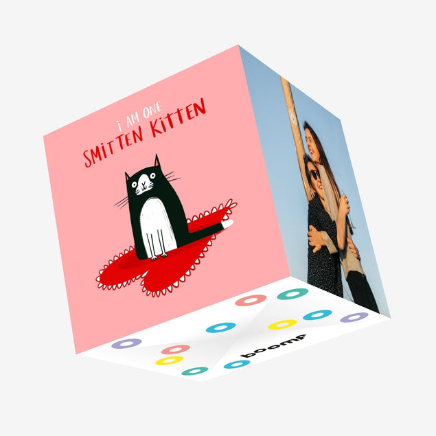 I Am One Smitten Kitten Love Confetti-exploding Greetings Card