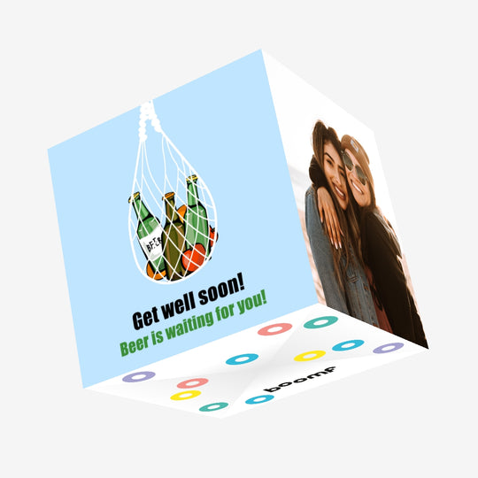 Beer Is Waiting Get Well Soon Confetti-exploding Greetings Card