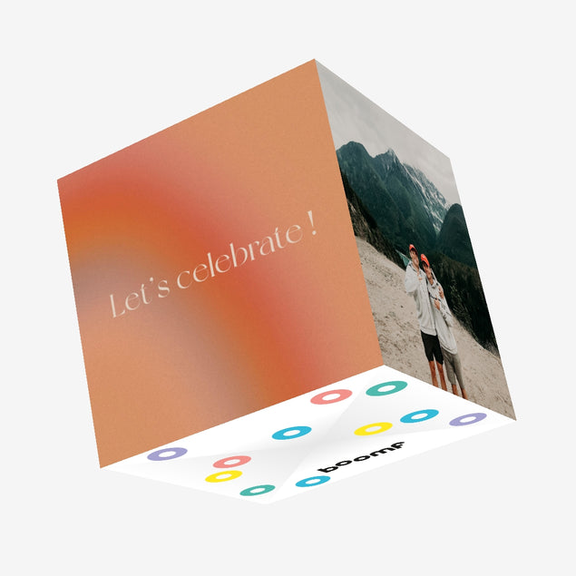 Let's Celebrate Orange Confetti-exploding Greetings Card