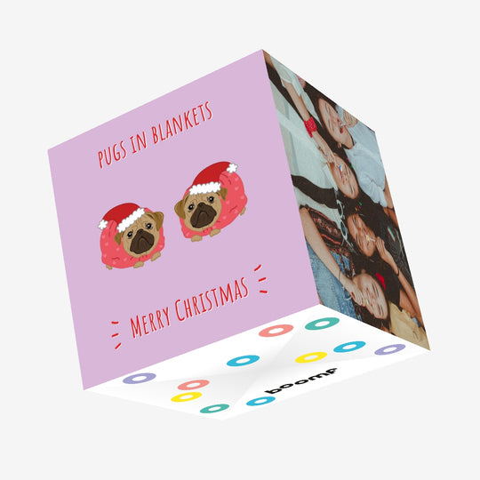 Pugs In Blankets Christmas Confetti-exploding Greetings Card