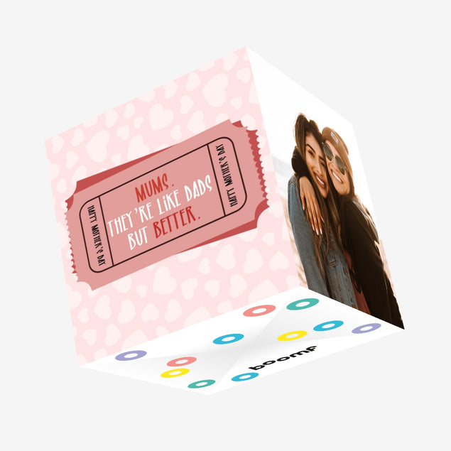 Mums Are Like Dads Mother's Day Confetti-exploding Greetings Card