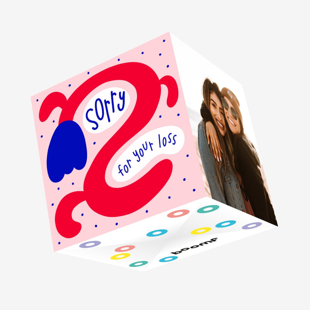 Minimal Tulip Sorry For Your Loss Confetti-exploding Greetings Card