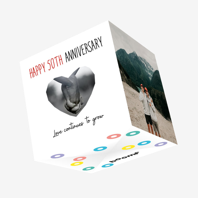 Happy 50th Anniversary Holding Hands Confetti-exploding Greetings Card