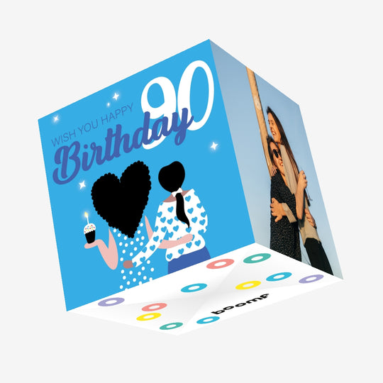 Wish You Happy 90th Birthday Confetti-exploding Greetings Card