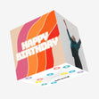 Happy Birthday Colourful Swirls Confetti-exploding Greetings Card