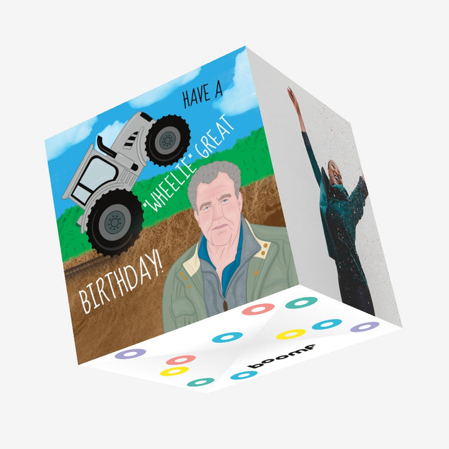 Tracktor Wheelie Great Birthday Confetti-exploding Greetings Card
