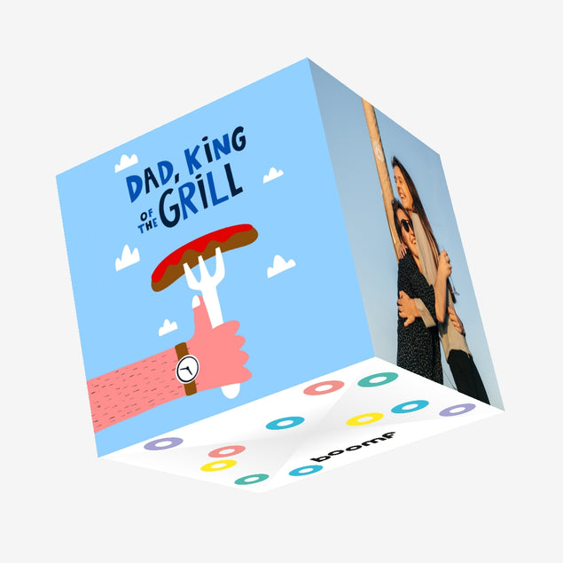 Dad King Of The Grill BBQ Sausage Father's Day Confetti-exploding Greetings Card