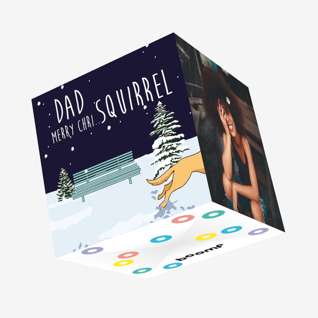 Dad Distracted Dog Squirrel Christmas Confetti-exploding Greetings Card