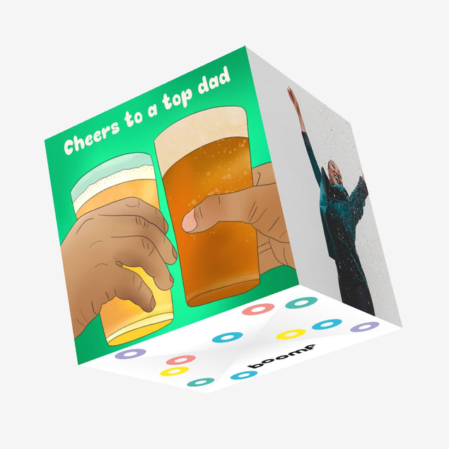 Cheers To A Top Dad Confetti-exploding Greetings Card