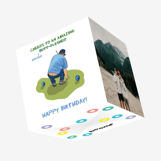 Happy Birthday Amazing Golfer Confetti-exploding Greetings Card