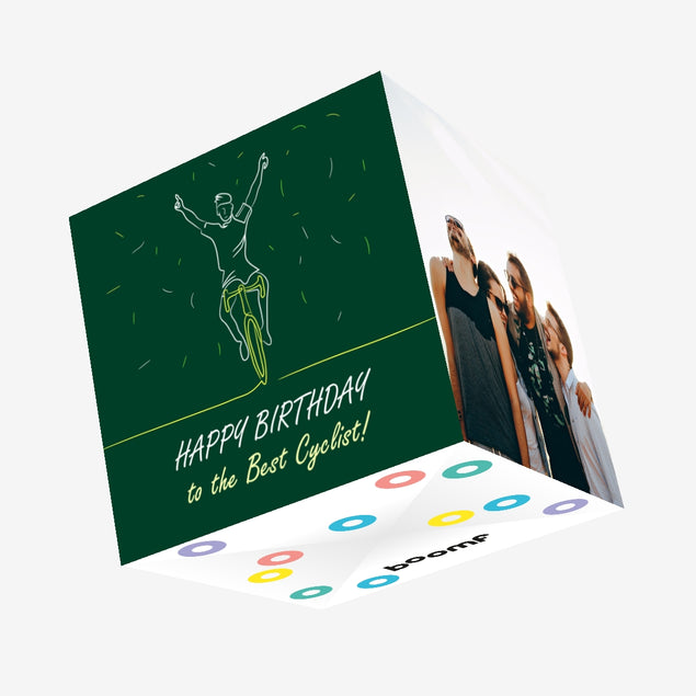 Happy Birthday To The Best Cyclist Confetti-exploding Greetings Card