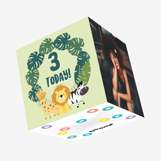 3 Today! Confetti-exploding Greetings Card