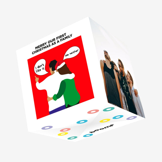 Merry 1st Christmas As A Family Confetti-exploding Greetings Card