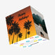 Happy Holidays Orange Sunset And Palm Trees Confetti-exploding Greetings Card