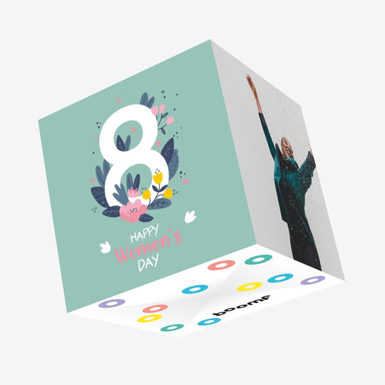 Delicate Flowers International Women's Day Confetti-exploding Greetings Card