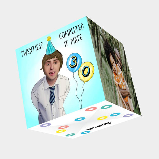 20s? Completed It Mate Birthday 3D Cube Card