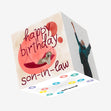 Happy Birthday Son-in-law Sloth Lying In Hammock Confetti-exploding Greetings Card