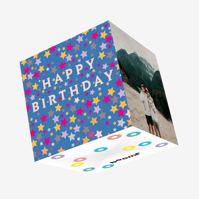 Stars Mulberry Confetti-exploding Greetings Card