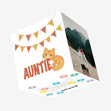Cute Red Cat Happy Birthday Auntie Confetti-exploding Greetings Card