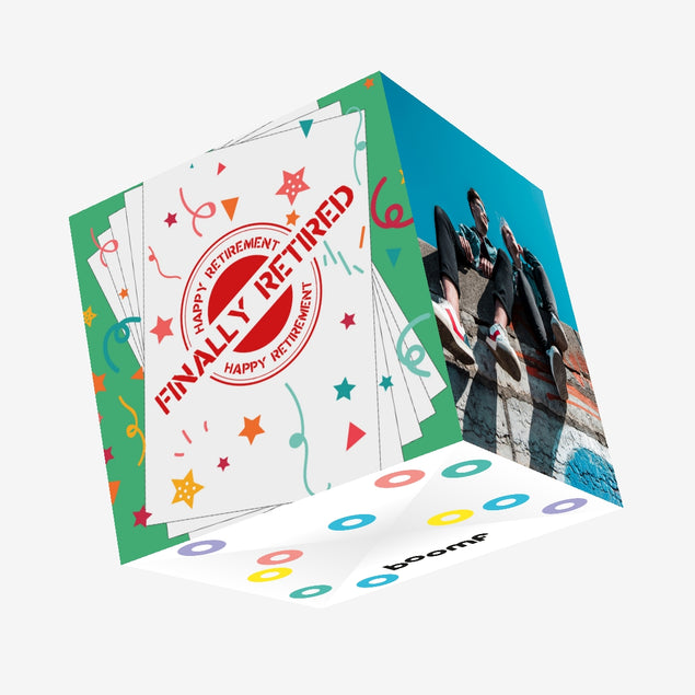 Finally Retired Confetti-exploding Greetings Card