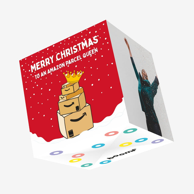 Amazon Parcel Queen Christmas Confetti-exploding Greetings Card – Boomf