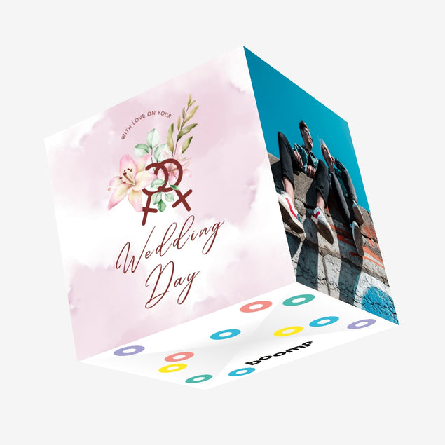 With Love Same Sex Female Wedding Confetti-exploding Greetings Card