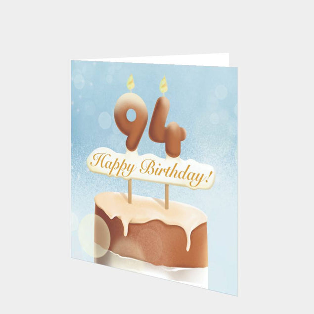 94th Happy Birthday Cake Card
