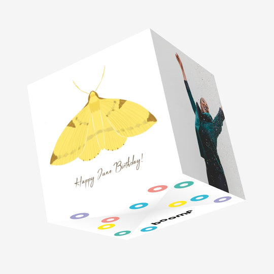 Happy June Birthday Butterfly Confetti-exploding Greetings Card