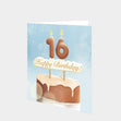 16th Happy Birthday Cake Card