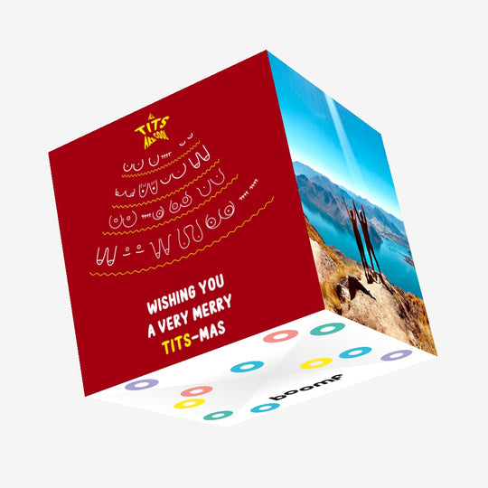 Merry Christmas Tits Christmas Tree Confetti-exploding Greetings Card