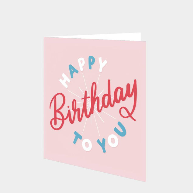Happy Birthday To You Colourful Letters Card