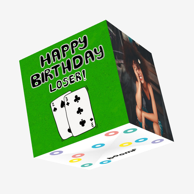 Poker Happy Birthday Loser Confetti-exploding Greetings Card