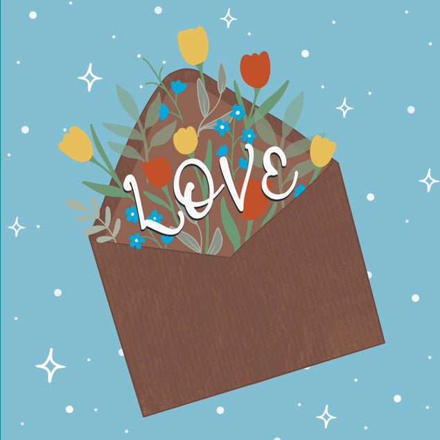 Love Message ( Blue ) Card