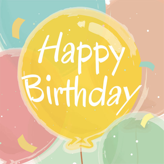Happy Birthday Yellow Balloon Card