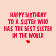 To a sister who has the best sister in the world birthday greeting card - 1