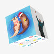 Blue Themed Cute Otters Merry Christmas Confetti-exploding Greetings Card