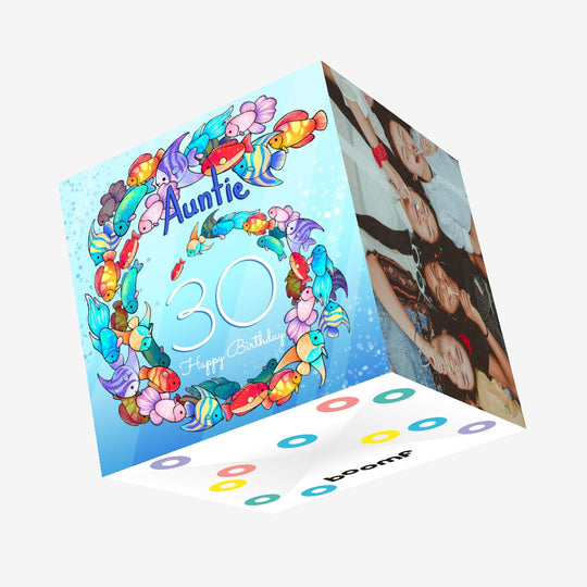 30th Birthday Fish Auntie Confetti-exploding Greetings Card