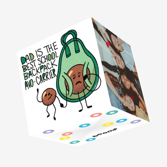Dad Best School Backpack Avo-Carrier Confetti-exploding Greetings Card