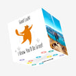 Good Luck! Orange Cat Confetti-exploding Greetings Card
