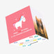 Cute Unicorn In Pink Happy 4th Birthday Grandchild Confetti-exploding Greetings Card