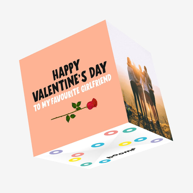 Happy Valentine's Day To My Favourite Girlfriend Confetti-exploding Greetings Card
