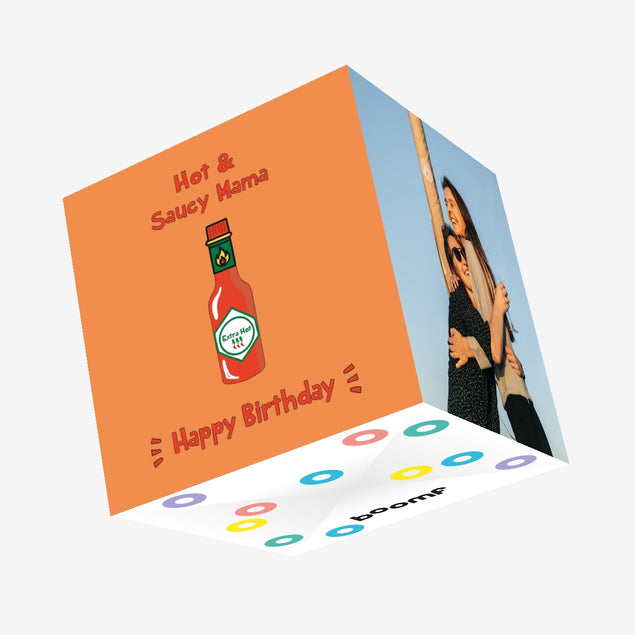 Hot And Saucy Mama Birthday Confetti-exploding Greetings Card