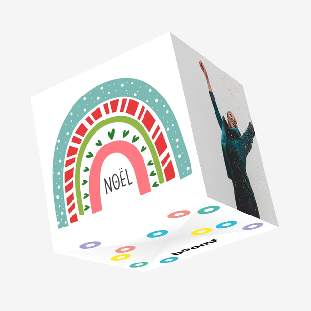 Rainbow Noel Christmas Confetti-exploding Greetings Card
