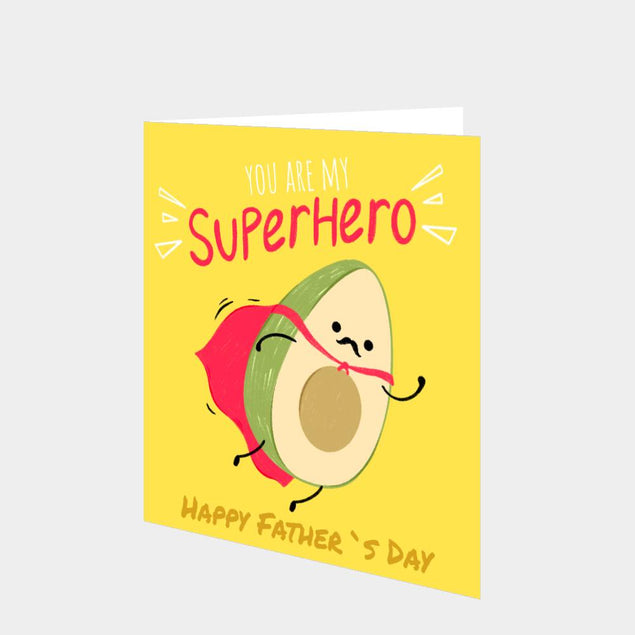 Dad Superhero Avocado Card Boomf