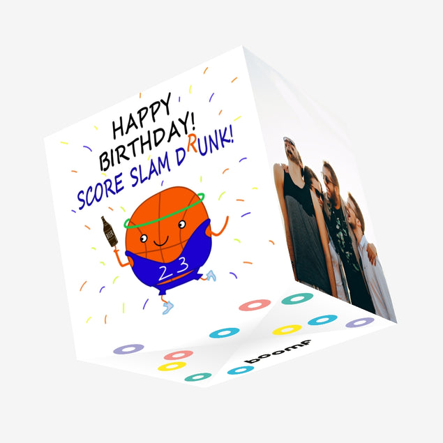 Score Slam Drunk Happy Birthday Confetti-exploding Greetings Card