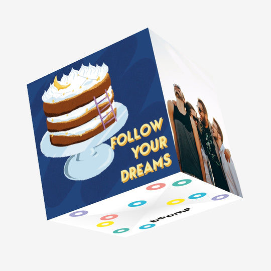 Happy Birthday Cake With Constellations Confetti-exploding Greetings Card