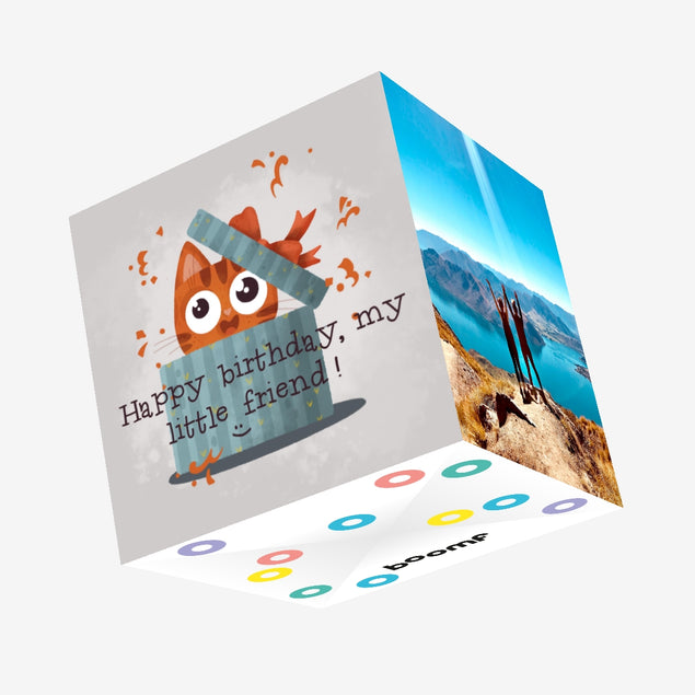 Happy Birthday Cat My Little Friend Confetti-exploding Greetings Card